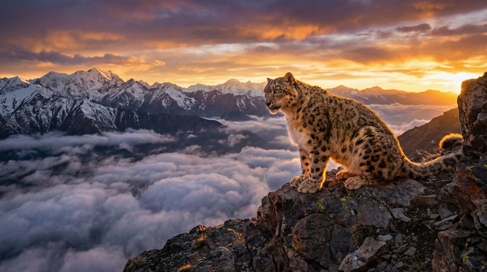 猎奇雪豹云端视频